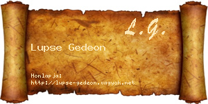 Lupse Gedeon névjegykártya